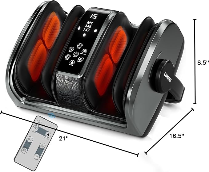 FSA Eligible HSA Items, Shiatsu Foot Massager for Neuropathy and Pain Relief, 3 Heat Therapy, 5 Intensity Deep Kneading, Rolling for Calf-Feet-Arm Relaxation, Plantar Fasciitis