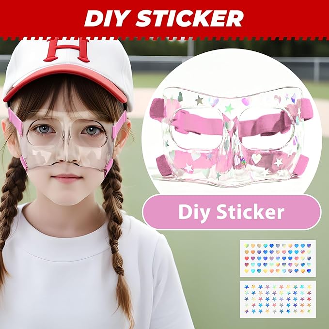 WR01B Girls Nose Guard for Broken Nose Adjustable Basketball Soccer Sports Face Mask with Padding for Youth Teens