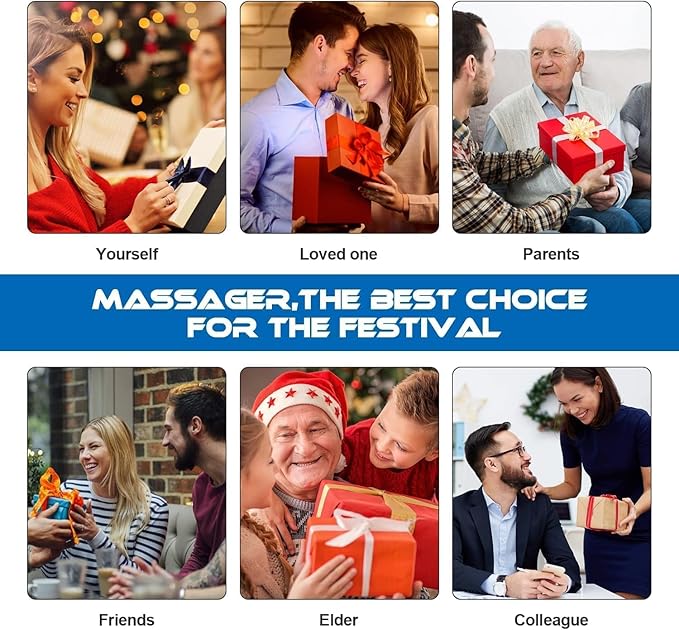 Shiatsu Neck and Back Massager with Heat, Electric Deep Tissue 4D Kneading Massage Pillow for Shoulder, Leg, Body Muscle Pain Relief, Home, Office, and Car Use - Best Gifts for Women Men Mom Dad