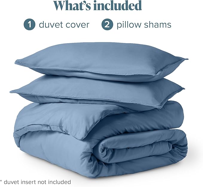 Bare Home Bedding Duvet Cover King Size - Premium 1800 Super Soft Collection - Lightweight, Cooling - Soft Breathable Bedding Duvet Cover (King, Coronet Blue)