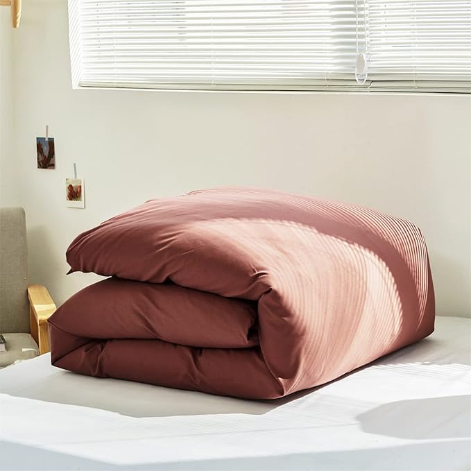 Cottonight Brick Red Comforter Set - Twin Size, 3 Piece Breathable Soft Comforter, Quilts, Blanket - Dark Red Bedding Set for Adults, Teens, Kids, Hotel Quality