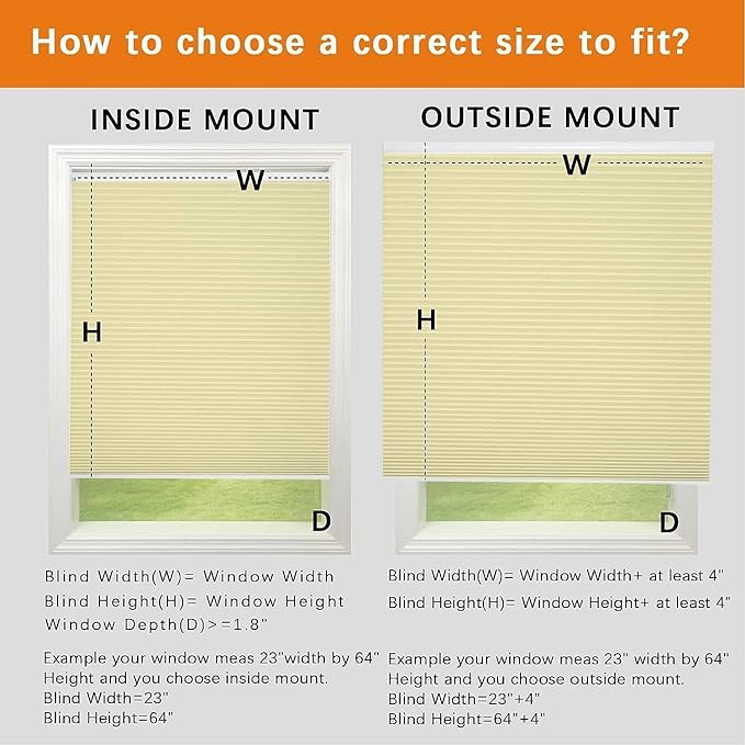 Persilux Light Filtering Cellular Shades Cordless Honeycomb Window Shades Bottom Up Dirt Proof Privacy Window Blinds for Windows, Bedroom and Living Room, Beige, 57" W x 54" H