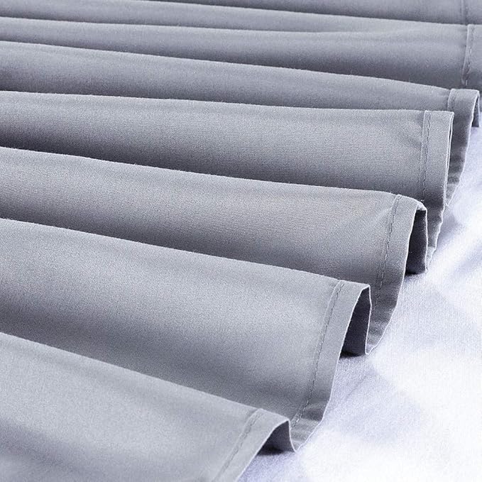 MEILA Wrap Around Bed Skirt Three Fabric Sides Elastic Dust Ruffled 18 Inch Tailored Drop,Easy to Install Fade Resistant-Grey, Queen/King