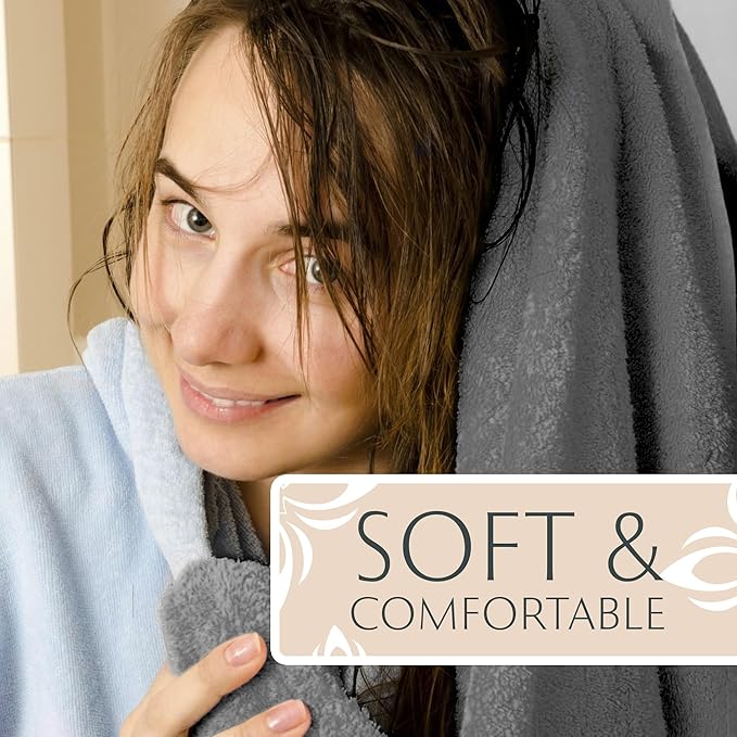 MAURA 6-Pack Premium Turkish Washcloth Set - Ultimate Luxury with Soft, Thick, Super Absorbent, and Oversized Cotton Face Towels - Ideal for a Hotel & Spa Quality Experience in Classic Space Gray