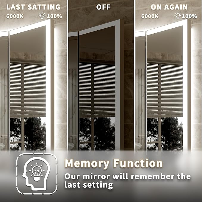 60x36 Trifold Bathroom Mirror with Lights with Removable Magnifier, 180° Foldable LED Mirror for Bathroom, Front&Backlit, Wall Mounted, Stepless Dimming, Color Temper Change, Anti Fog
