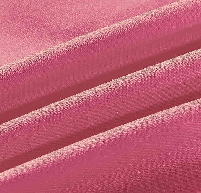 Sheets & Beyond Wrap Around Solid Microfiber Luxury Hotel Quality Fabric Bedroom Gathered Ruffled Bedding Bed Skirt 14 Inch Drop (Full, Pink)