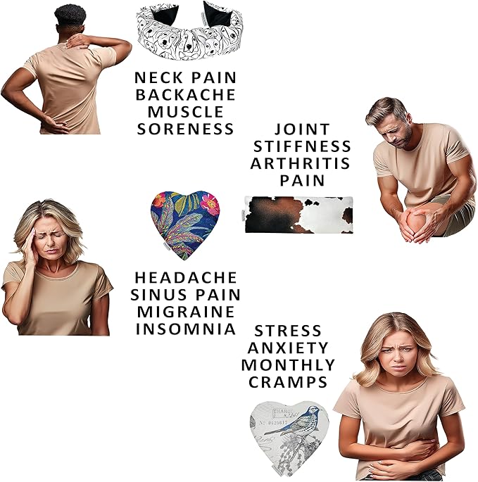 Heat Pack - Handmade Microwavable Heating Pads - Breast Cancer Heart - Microwave Heating Pad for Rapid Pain Relief & Comfort - Suitable for The Neck, Stomach Cramps & More - Heat Wrap or Hot Compress