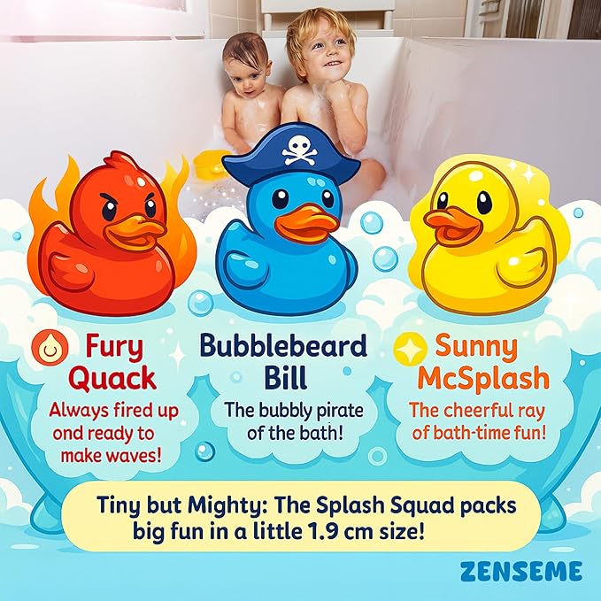 Bath Bombs for Boys with Mini Toy Ducks Inside β Kids Bath Bombs Powder - Bubble Bath for Kids β Bathtime Experiment Kit Mix - Blast of Foam & Colour Surprise β Gift Set of 4