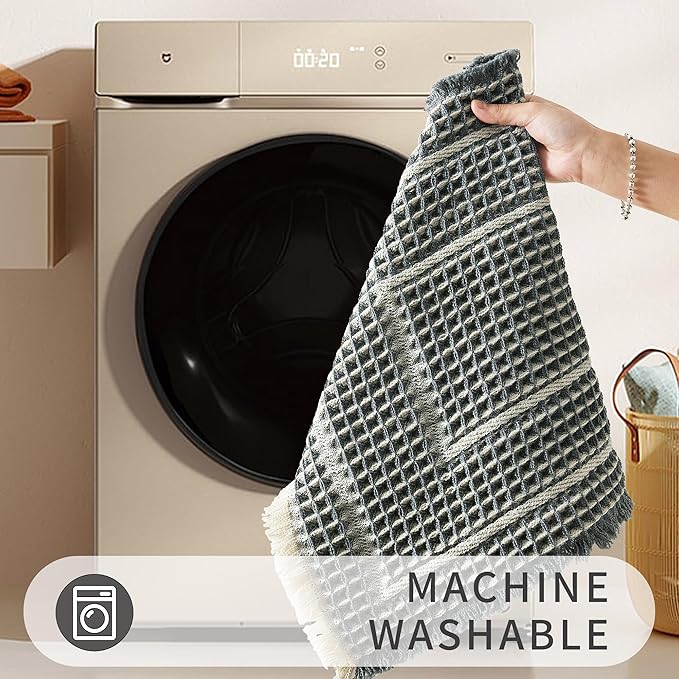 Bath Mats,Upgraded Waffle Super Absorbent Bath Mat,Bathroom Rugs Non Slip Washable, Quick Dry Shower Mats, Ultra Soft Bath Mats for Bath Floor,Bluish Grey & Yellow,24"*36"