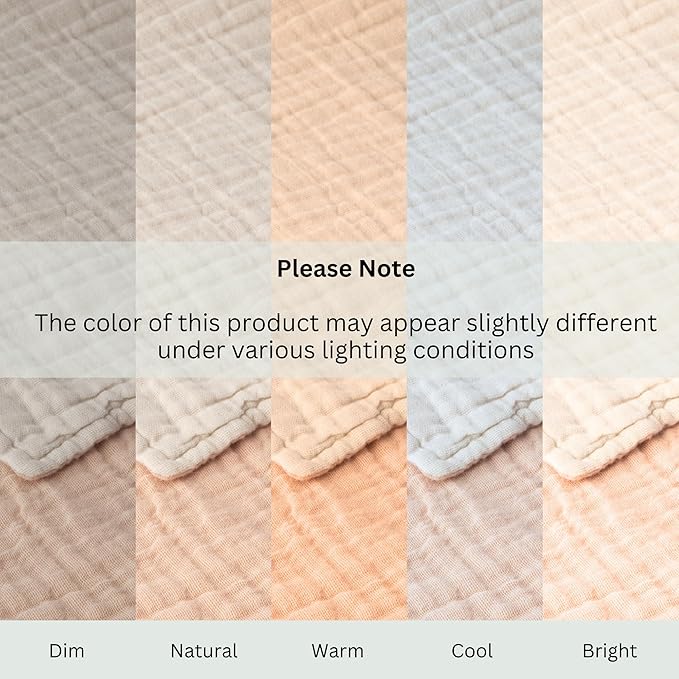 Salt Earth 100% Cotton Muslin Blanket, Gauze 55"X75" Twin, 6 Layered for Couch, Bed, Living Room, Home, Lightweight & All Season Blankets & Throws, Easy wash, Skin Friendly (Rose Dust/Moonbeam)