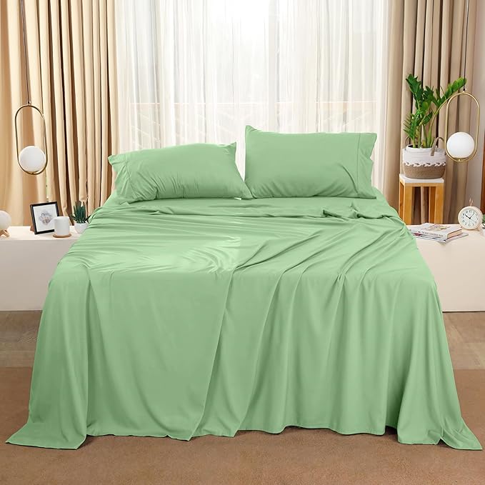 Utopia Bedding Twin XL Sheet Set – 3 Piece Bed Sheets for Twin XL Size Bed, Soft and Breathable Microfiber, Includes 1 Fitted Sheet, 1 Flat Sheet and 1 Pillowcase (Sage)