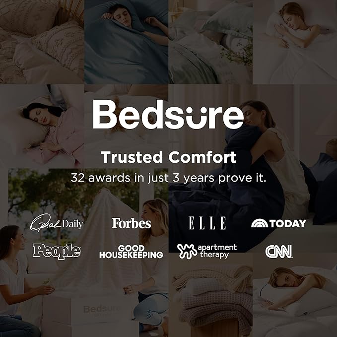 Bedsure Linen Duvet Cover Queen Size - Linen Cotton Blend Bedding Set, Soft & Cozy, 3 Pieces, 1 Duvet Cover 90x90 Inches and 2 Pillowcases, Light Khaki Color Cooling Bedding, Comforter Sold Separately