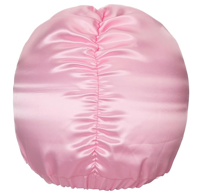 Pink Satin Bonnet Silk Hair Bonnet for sleeping Adjustable Silk Bonnet Double Layer Satin Lined Hair Bonnet with Soft Elastic Band for Women Hats