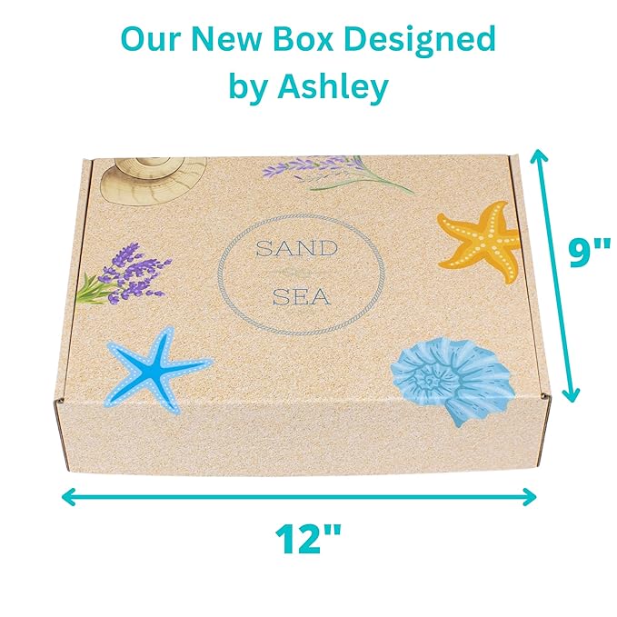 Birthday Gift Baskets for Women, Handmade Ocean Gift Box, Natural Relaxing Spa Self Care Package for Women 13 Pc, Spa Gifts for Woman, Gift Basket for Her, Birthday Box (Ocean Dream)