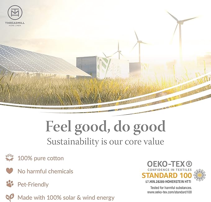 Threadmill - Twin Sheets Sets Soft 100% Cotton Cooling Sheets Deep Pocket Snug Fit Elastic, 500 Thread Count, 3-Pc, Hotel Quality Bed Sheets, Beats Egyptian Cotton Claim (Pure White)