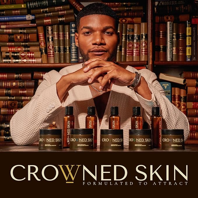 Crowned Skin Reign Body Butter Cologne and Body Oil Cologne Bundle | Moisturizing Skin Care Set with Fresh & Nautical Pink Pepper & Bergamot Scent | Natural Shea & Mango Butters | All-Day Fragrance