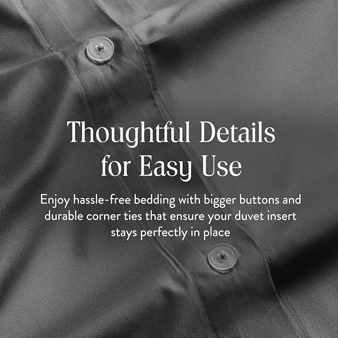 Brooklinen Luxury Sateen Duvet Cover Set - 100% Cotton, King/California King Size in Slate Grey - Includes 1 Duvet Cover and 2 King Pillowcases - Best King/Cali King Duvet Covers