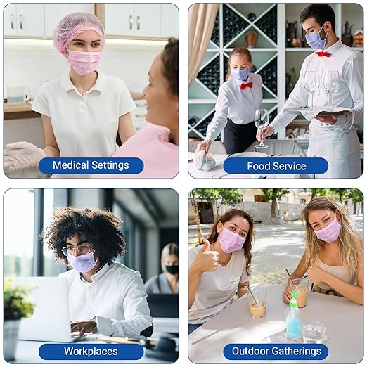 JMU Disposable Face Masks, (40Box, 2000Pcs) 4-Ply ASTM Level 3 Medical Mask for Adults, Purple