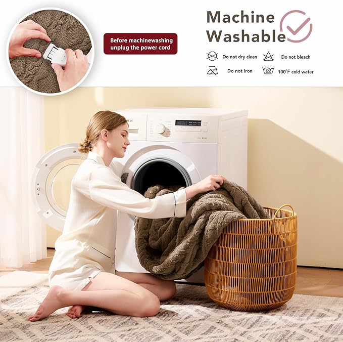 Heated Electric Blanket Full Size-72"x84" Heating Blanket with 10 Heating Levels & 5 Time Settings Over-Heat Protection,Winter Warmer for Adults with ETL Certification(Beige)