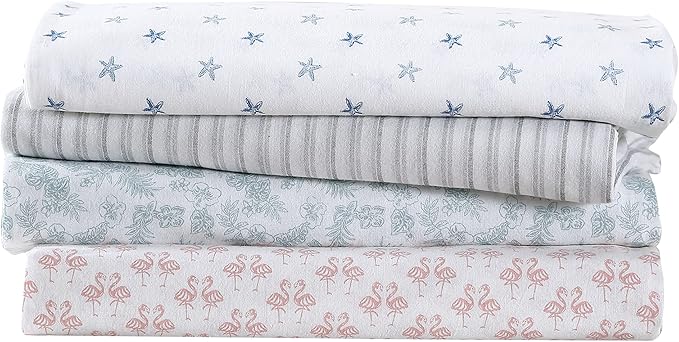 Tommy Bahama - King Sheets, Cotton Percale Bedding Set, Crisp & Cool, Stylish Bedding Set (Hibiscus Bloom Green, King)
