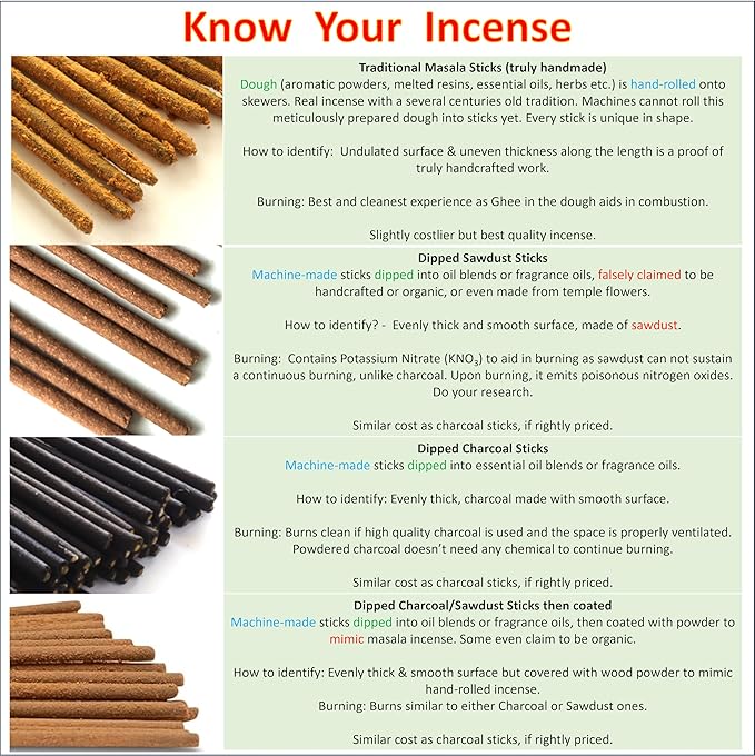 Incense Sticks - Ylang Ylang, Jasmine and Amber Artisan Blend - Hand-Dipped Premium Quality Natural Incense Sticks - 75 Grams - 50+ Sticks - Uplifting, Stress-Relief, Relaxation