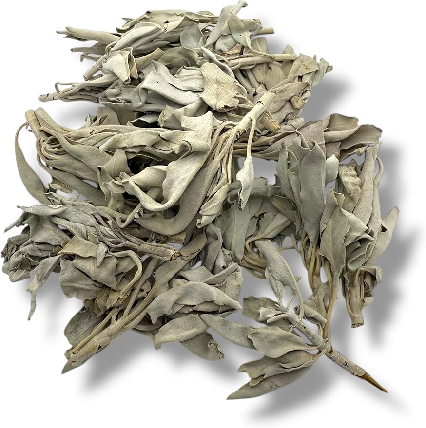 White Sage Cluster/Loose Leaves - for Spiritual Ritual, Cleansing, Meditation | 1 lb/Pound Bag.