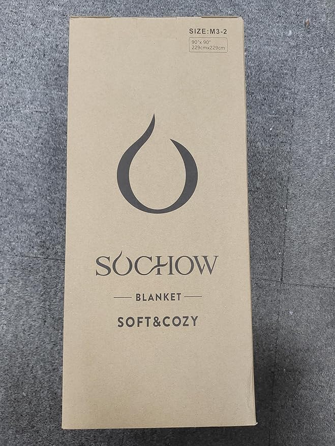SOCHOW Sherpa Fleece Throw Blanket, Double-Sided Super Soft Luxurious Plush Blanket Queen Size 90 inchx90 inch, Dark Grey