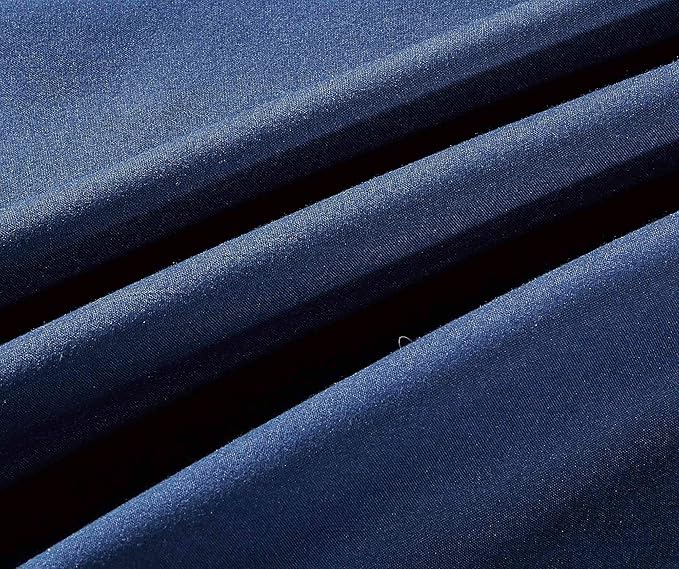 Sheets & Beyond Wrap Around Solid Microfiber Luxury Hotel Quality Fabric Bedroom Gathered Ruffled Bedding Bed Skirt 14 Inch Drop (Twin, Navy)