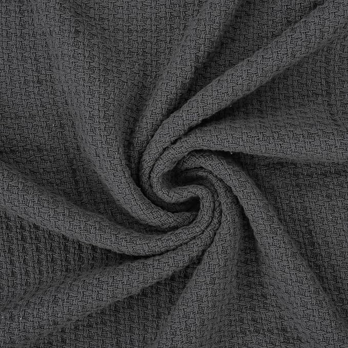 HILLFAIR 100% Cotton Blanket- 120" x 120" XXL Oversized King Bed Blankets - Family Size 10 ft x 10 ft Big - All Season Soft Cozy Breathable Blankets for Bed - Extra Large King Cotton Blanket- Grey