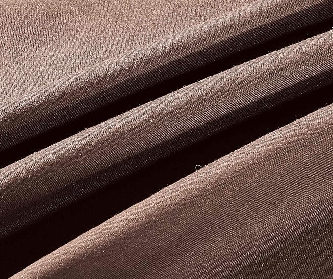 Sheets & Beyond Wrap Around Solid Microfiber Luxury Hotel Quality Fabric Bedroom Gathered Ruffled Bedding Bed Skirt 14 Inch Drop (Full, Brown)