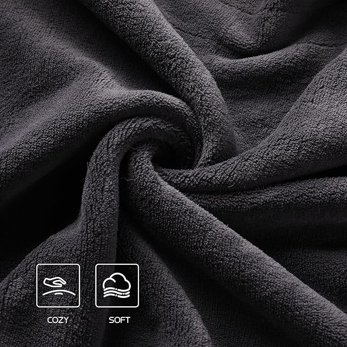 Electric Heated Blanket 50"x60" Throw Size, Soft Coral Fleece with 4 Heating Levels and 3 Hours Auto-Off, Machine Washable, Cozy Plush Fabric for Home, Dark Gray