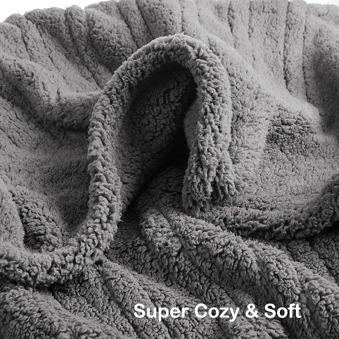 Electric Heated Blanket 6 Heating Settings & 1-10H Auto Off Full 72×84 Double Sided Plush Sherpa Ultra-Soft Warm Thick, Machine Washable, Fast Heating, Home Office Light Gray