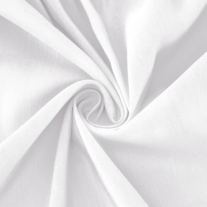 Biscaynebay Wrap Around Bed Skirts with Pompom for King Beds 15" Drop, White Adjustable Elastic Dust Ruffles Easy Fit Wrinkle & Fade Resistant Silky Luxurious Fabric Machine Washable