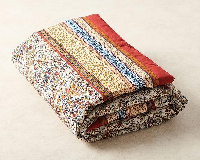 Maison d' Hermine Throw Blanket for Couch Lightweight Soft Warm Breathable Cotton Throw Blankets for Bed Girls Boys Women Men Gifts Sofa Travel Living Room Chair Bedding (50"x60", Jaipur)