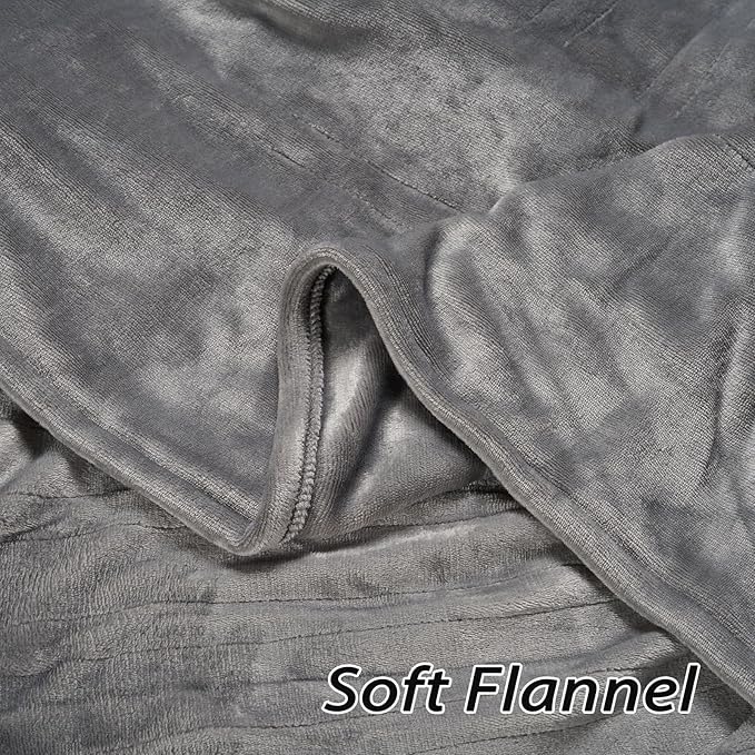 Electric Heated Blanket Twin Size 62”x84”,Soft Warmth Cozy with 5 Heating Settings 10 Hours Auto-Off, One Touch Operation, Easy Care, Machine Washable, Light Gray