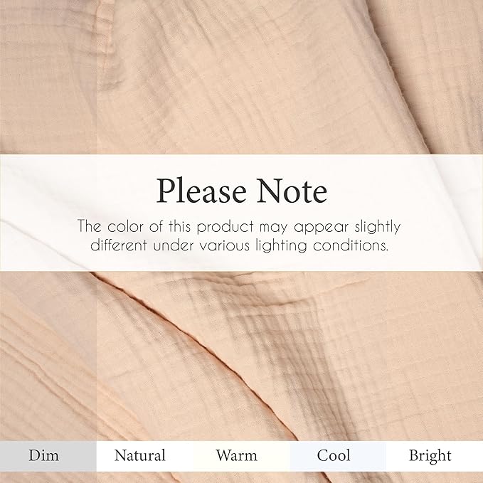 Salt Earth 100% Cotton Muslin Blanket, Gauze Blanket 80"X90" Queen, 4 Layered for Couch, Bed, Living Room,Lightweight & All Seasons Blankets & Throws, Easy to wash,Nature & Skin Friendly (Parchment)