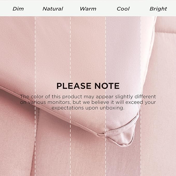 Bedsure Comforter Duvet Insert - Quilted Comforters Queen Size, All Season Duvet, GentleSoft Down Alternative Bedding, with 8 Tabs, Gifts for Women/Men, Pink, Queen 88 x 88 Inches