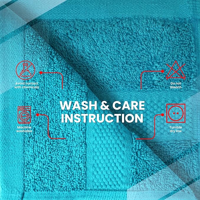 Infinitee Xclusives Teal Hand Towels for Bathroom - Set of 6 (16x28 inches) 600 GSM, 100% Cotton Ultra Soft, Quick Drying, Hotel Quality Hand Towel Set (Serene Teal)