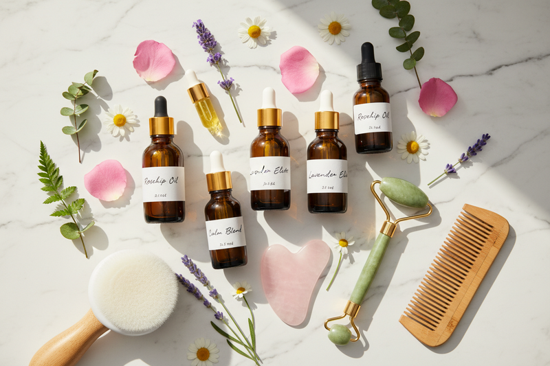 Botanical Skincare Rituals Using Carrier & Essential Oils, Face Care, and Personal Care Tools