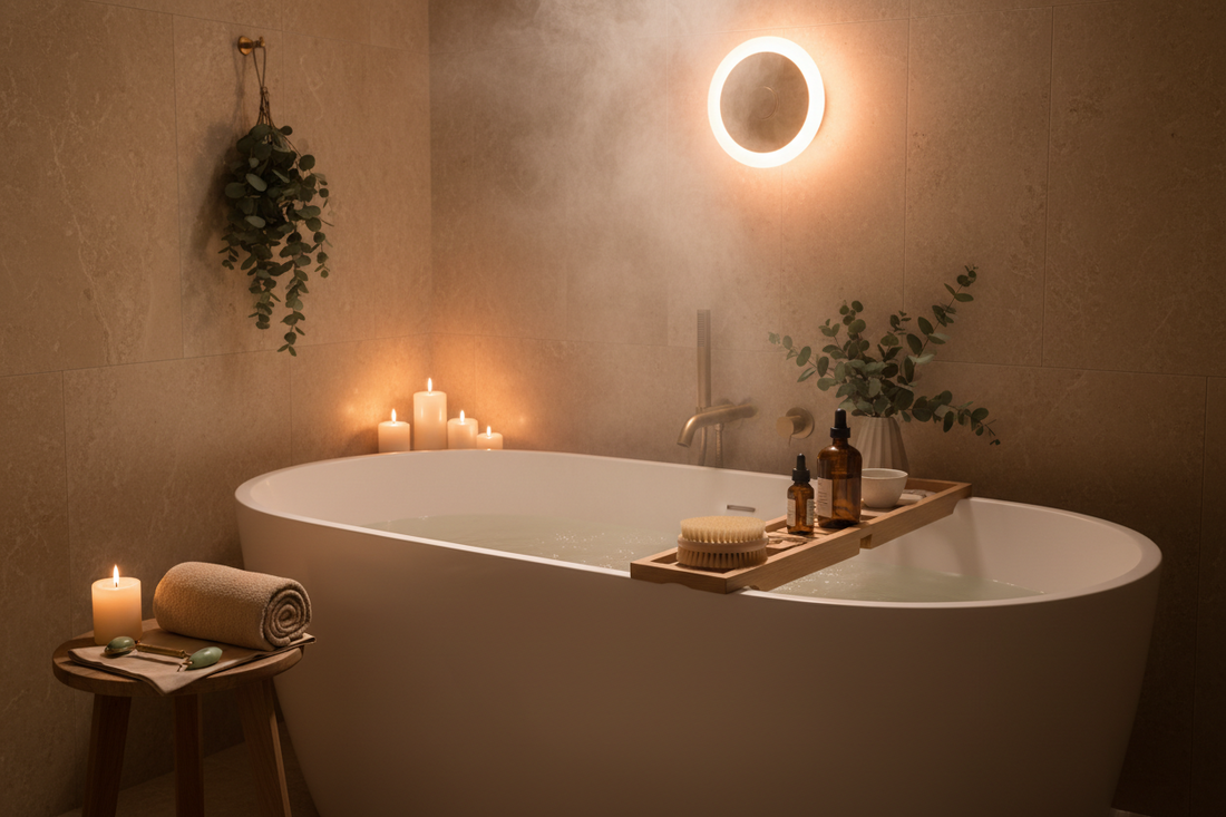 Thermal Comfort Loop: Engineering a Warm Bath Routine with Lighting, Touch, and Recovery Tools