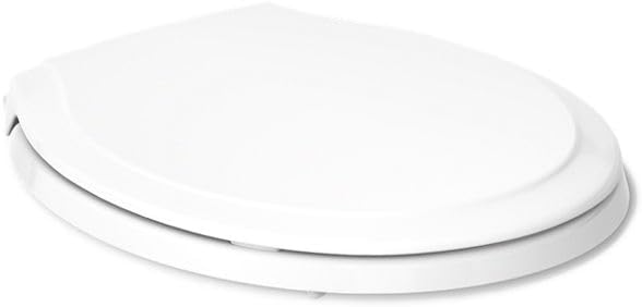KOHLER 78052-RL-0 Rutledge ReadyLatch Quiet Close Rount Toilet Seat, Slow Close Lid and Seat, Grip-Tight Bumpers and Installation Hardware, White