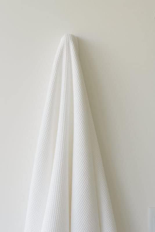 Cozy Earth Waffle Bath Towels - 60% Cotton 40% Viscose from Bamboo Bath Towels 30 x 58 Inches - Soft & Absorbent Terry, Reversible Mini Textured Waffle & Weave Pattern - 2 Pack