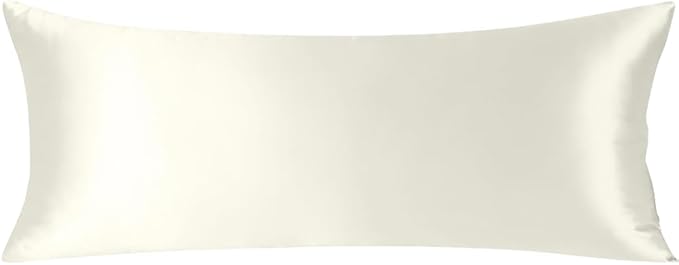 ZIMASILK 100% Pure Mulberry Silk Pillowcase for Hair and Skin Health,Both Sides 19 Momme Silk,1pc (Body 20"x54",Ivory)