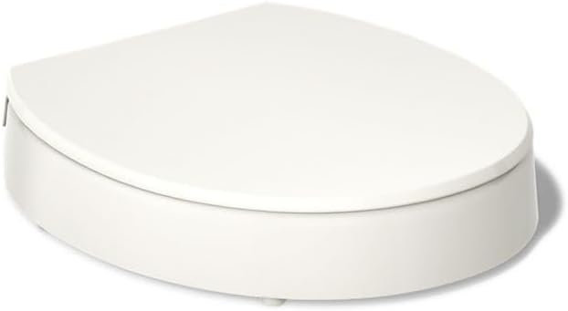 KOHLER 25876-96 Hyten 3" Height, Elevated Soft Close Round Toilet Seat, Contoured Seat with Grip-Tight Bumpers, Quick-Attach Hardware, Biscuit