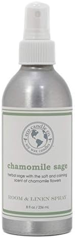 ECO CANDLE CO. Room & Linen Spray, Chamomile Sage, 8 oz. - Scents Of Sage & Chamomile - Recycled Aluminum Bottle, No Propellents, Pump Top, All Natural Ingredients