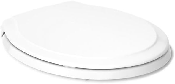 KOHLER 78059-RL-0 Rutledge Nightlight ReadyLatch Slow Close Toilet Seat, Round-Front, Quiet-Close Lid and Seat, Grip-Tight Bumpers, White