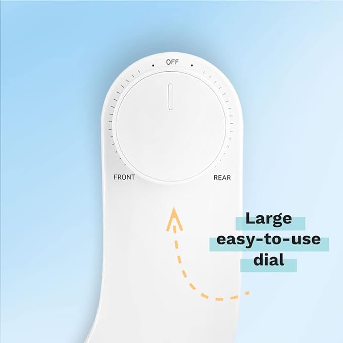 Omigo Element Bidet Attachment Non-Electric Thin Modern Design, Dedicated Rear and Front Self-Cleaning Nozzles with Pressure Control Dial (Ambient Temp, Gold)