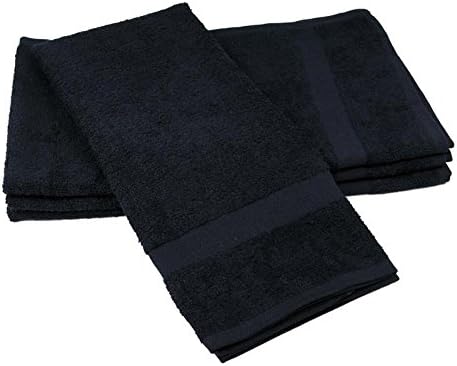 Towel Supercenter 16X27 Salon Hand Towels Colors (36Pack, 60Pack, 120Pack) 100 Percent Cotton for Hair Salons, Nail Salons, Tanning Salons, Bathroom from Towelsupercenter (Black, 60)