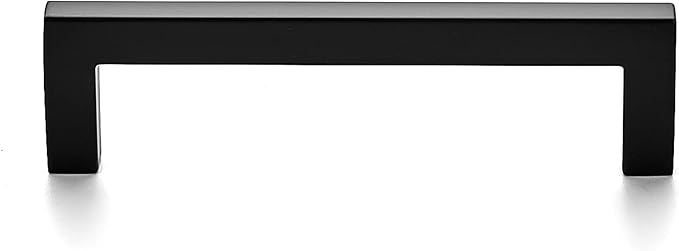 Ravinte 10 Pack Solid 3-3/4 Inch Center to Center Slim Square Bar Drawer Handles Kitchen Cabinet Handles Black Drawer Pulls Kitchen Cabinet Hardware Kitchen Handles Matte Black Cabinet Pulls