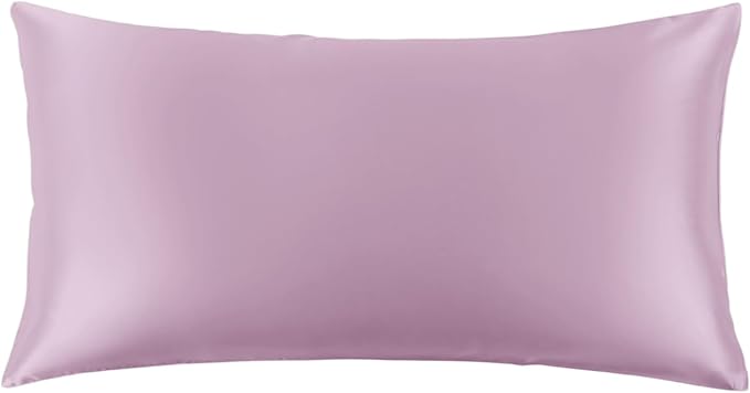 THXSILK 100% Mulberry Silk Pillowcase for Hair and Skin, 22 Momme Grade 6A+ Mulberry Silk Pillow Case, Natural Silk Pillow Case Cover with Zipper, 1pc(California King Size 20"x40", Light Purple)